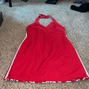Reversible red and white floral dress